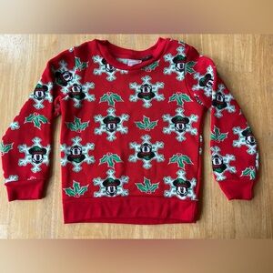 Disney Mickey Mouse Christmas holiday red sweater youth 5t boy girl unisex snow